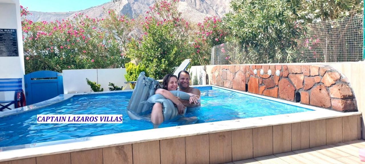 Located By The Sea One Beachfront Private Captain Lazaros Pool Villa With Loft In 750Sqm Spacious Private Plot-Jacuzzi-Sunrelax-Furnished Terace-Gazebo-Private Parking,Sleep 3 Adults And 2 Children, Just Steps From The Black Beach-Seaview ペリッサ エクステリア 写真