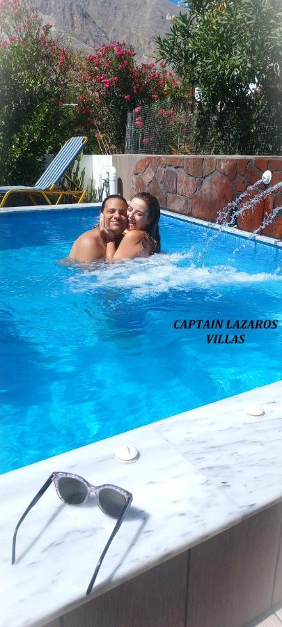 Located By The Sea One Beachfront Private Captain Lazaros Pool Villa With Loft In 750Sqm Spacious Private Plot-Jacuzzi-Sunrelax-Furnished Terace-Gazebo-Private Parking,Sleep 3 Adults And 2 Children, Just Steps From The Black Beach-Seaview ペリッサ エクステリア 写真